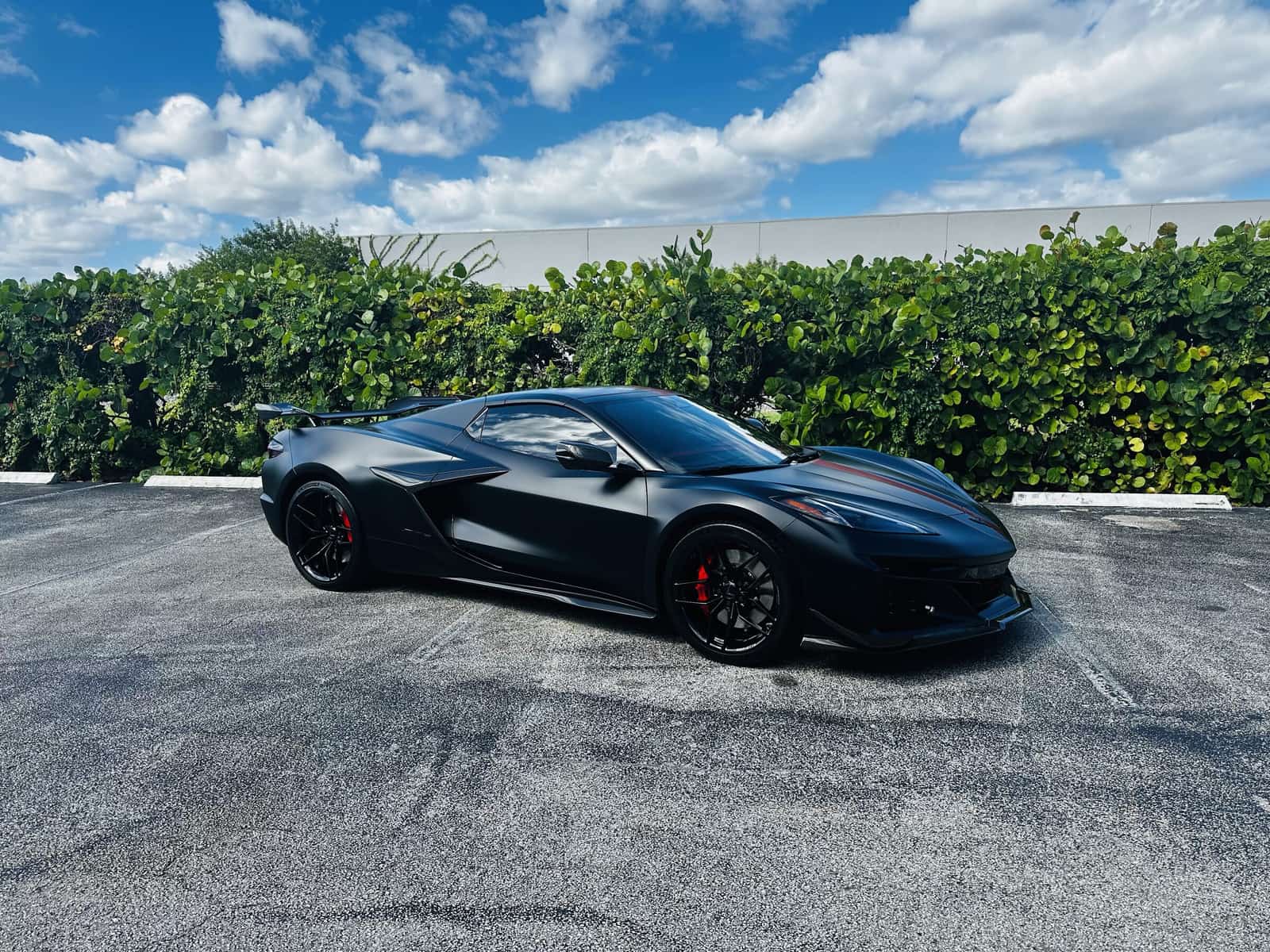 Matte C8 Corvette with tinted windows