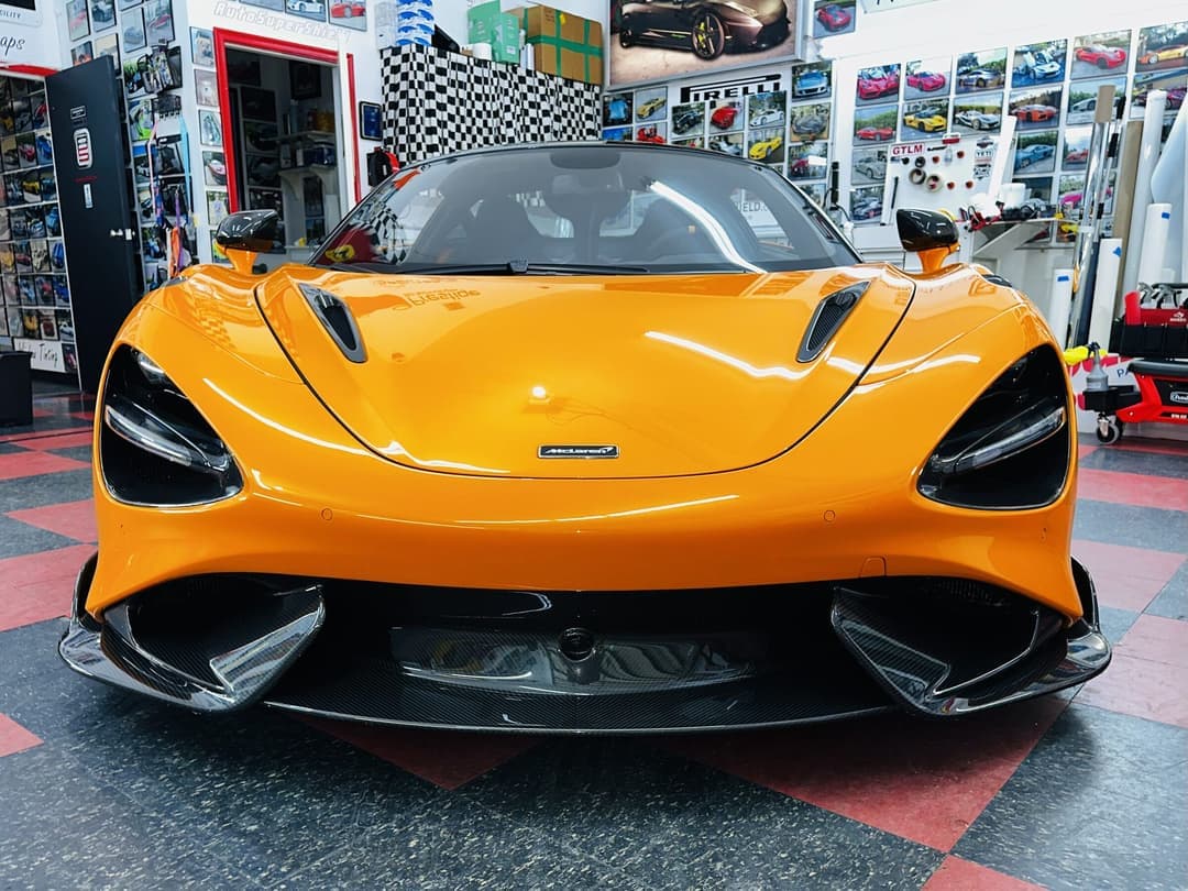McLaren 765LT in the Auto SuperShield bay for a Coral Springs customer