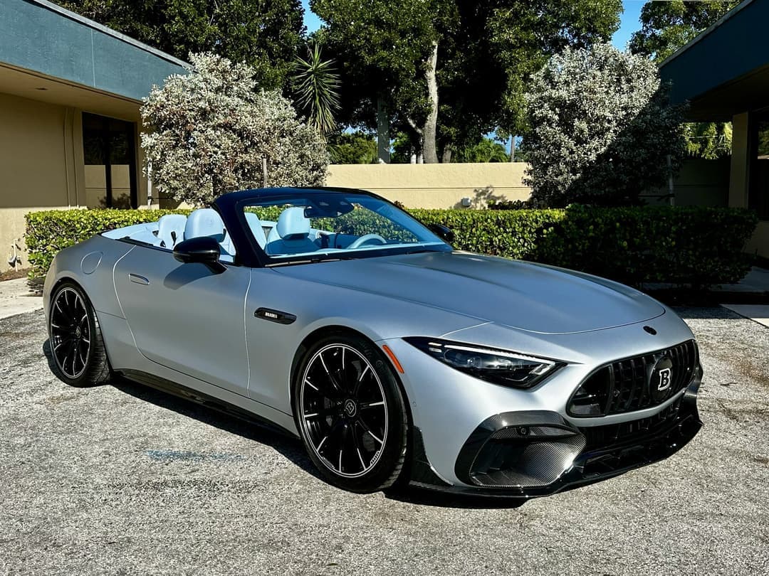 Silver Mercedes-AMG SL protected for a Delray Beach customer at Auto SuperShield