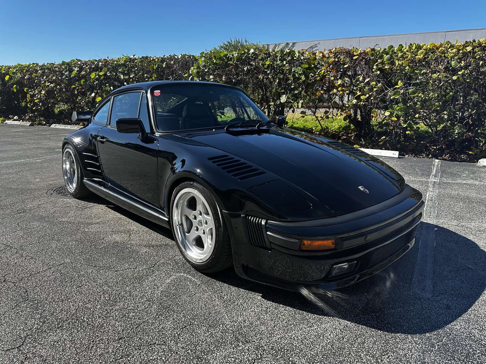 Black Porsche 930 kept concours-clean