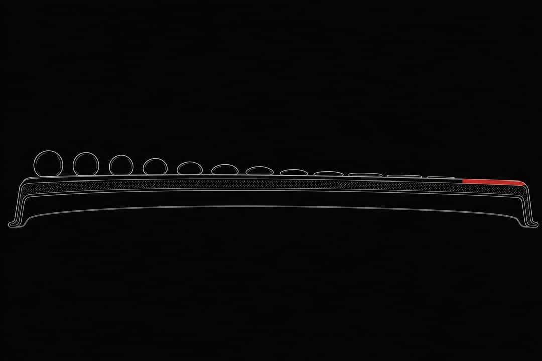 Cross-section diagram of water beading on a ceramic coated panel, with beads flattening as the coating wears and the worn section highlighted