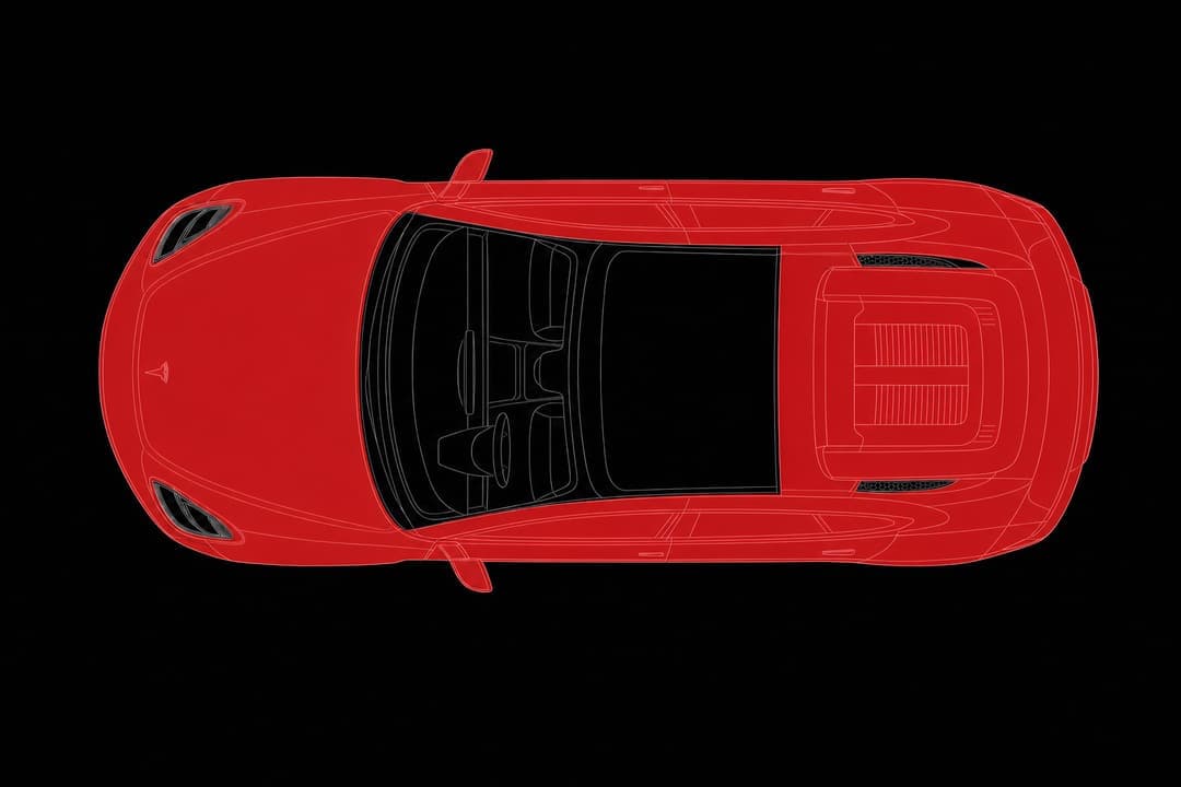Coverage diagram: Tesla with every painted panel highlighted for a full color wrap