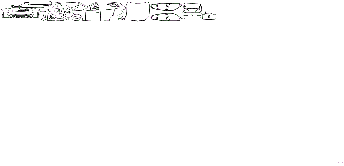 Full Hood, Mirror, Grille, Bumper, Door, Door Sill, Rear Bumper, Rear Fender, Headlamp, Roof, Rocker Panel and Hatch Kit pattern for the 2024 Universal All