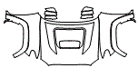 Full Hood, Fender and Mirror Kit pattern for the 2019 Toyota Tacoma