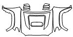 Full Hood, Fender and Mirror Kit pattern for the 2019 Toyota Tacoma