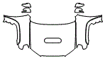 Full Hood, Fender and Mirror Kit pattern for the 2018 Toyota 4Runner