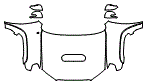 Full Hood, Fender and Mirror Kit pattern for the 2013 Toyota 4Runner