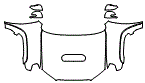 Full Hood, Fender and Mirror Kit pattern for the 2013 Toyota 4Runner