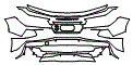 Rear Bumper Kit pattern for the 2022 Chevrolet Corvette