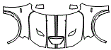 Full Hood, Fender and Mirror Kit pattern for the 2021 Dodge Durango