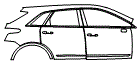 Door and Rear Fender Kit pattern for the 2026 Cadillac XT5