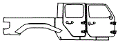 Door and Rear Fender Kit pattern for the 2026 Jeep Gladiator