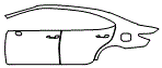 Rear Fender and Door Kit pattern for the 2018 Lexus ES 300h