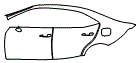 Rear Fender and Door Kit pattern for the 2018 Lexus IS