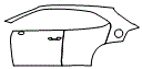 Rear Fender and Door Kit pattern for the 2026 Lexus UX