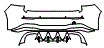 Rear Bumper Kit pattern for the 2022 Volkswagen Golf R