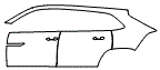 Door and Rear Fender Kit pattern for the 2026 Volkswagen Atlas Cross Sport (Canada)