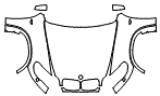 Full Hood, Fender and Mirror Kit pattern for the 2011 BMW X5