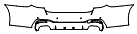 Rear Bumper Kit pattern for the 2022 BMW 5 Series