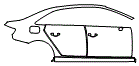 Rear Fender, Door and Rocker Panel Kit pattern for the 2017 Audi S3