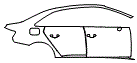 Rear Fender and Door Kit pattern for the 2018 Audi RS3