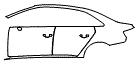 Door and Rear Fender Kit pattern for the 2018 Audi RS3