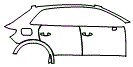 Rear Fender and Door Kit pattern for the 2019 Audi Q3