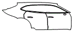 Door and Rear Fender Kit pattern for the 2022 Porsche Taycan