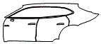 Door and Rear Fender Kit pattern for the 2022 Porsche Taycan