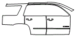 Door and Rear Fender Kit pattern for the 2016 GMC Yukon