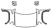 Full Hood, Fender and Mirror Kit pattern for the 2021 GMC Sierra