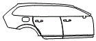 Rear Fender and Door Kit pattern for the 2018 Volvo V90 Cross Country