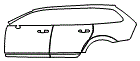 Door and Rear Fender Kit pattern for the 2018 Volvo V90 Cross Country