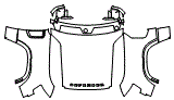 Full Hood, Fender and Mirror Kit pattern for the 2025 Land Rover Defender