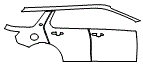 Door, Rear Fender and A-Pillar Kit pattern for the 2016 Land Rover Discovery Sport