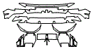 Rear Bumper Kit pattern for the 2020 Lamborghini Huracan