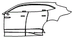 Door and Rear Fender Kit pattern for the 2023 Aston Martin DBX