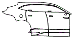 Door and Rear Fender Kit pattern for the 2023 Aston Martin DBX