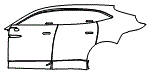 Rear Fender and Door Kit pattern for the 2023 Aston Martin DBX