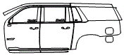 Door and Rear Fender Kit pattern for the 2026 Cadillac Escalade-V