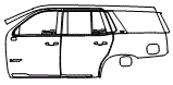 Door and Rear Fender Kit pattern for the 2026 Cadillac Escalade-V