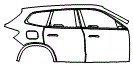 Door and Rear Fender Kit pattern for the 2027 BMW X1