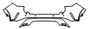 Rear Bumper Kit pattern for the 2026 Lexus RX