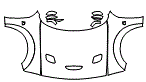 Full Hood, Fender and Mirror Kit pattern for the 2023 Dodge Challenger