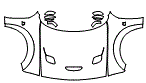 Full Hood, Fender and Mirror Kit pattern for the 2023 Dodge Challenger