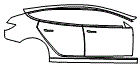 Door and Rear Fender Kit pattern for the 2024 Tesla Model 3 (New Generation)