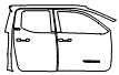 Door and A-Pillar Kit pattern for the 2026 Toyota Tacoma