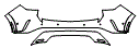 Rear Bumper Kit pattern for the 2026 Lexus RX