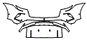 Rear Bumper Kit pattern for the 2025 Porsche Taycan