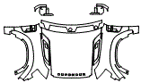Full Hood, Fender and Mirror Kit pattern for the 2025 Land Rover Defender